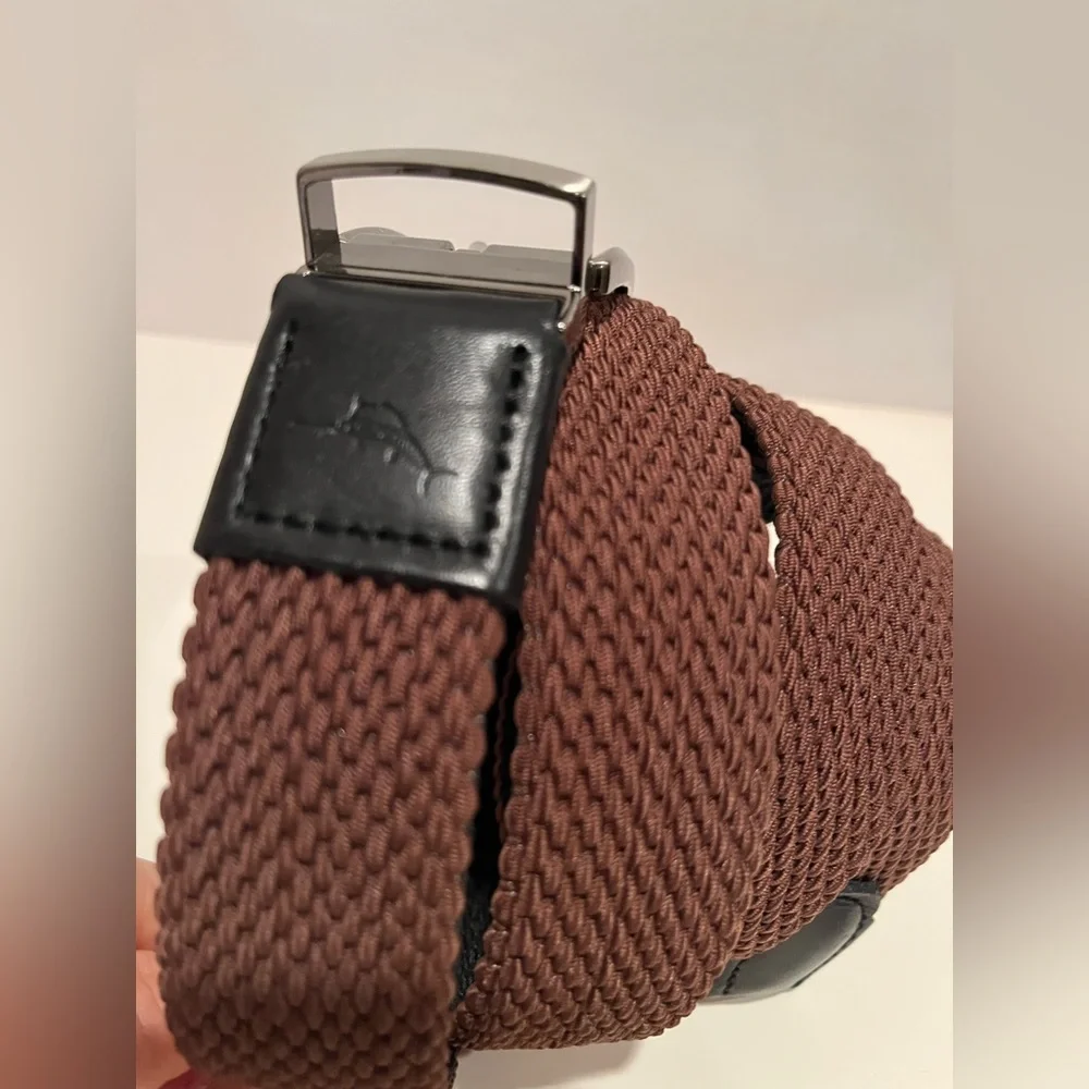 NWOT -Tommy Bahama Men’s Woven Reversible Belt-Brown/Black w.Silver Buckle- L/XL